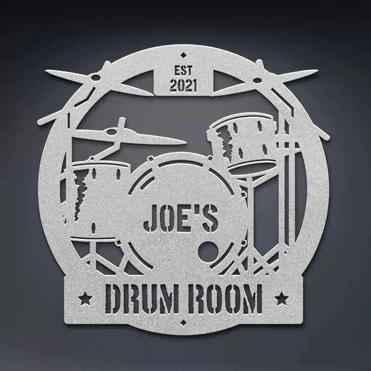 Personalized Drum Room Metal Wall Art